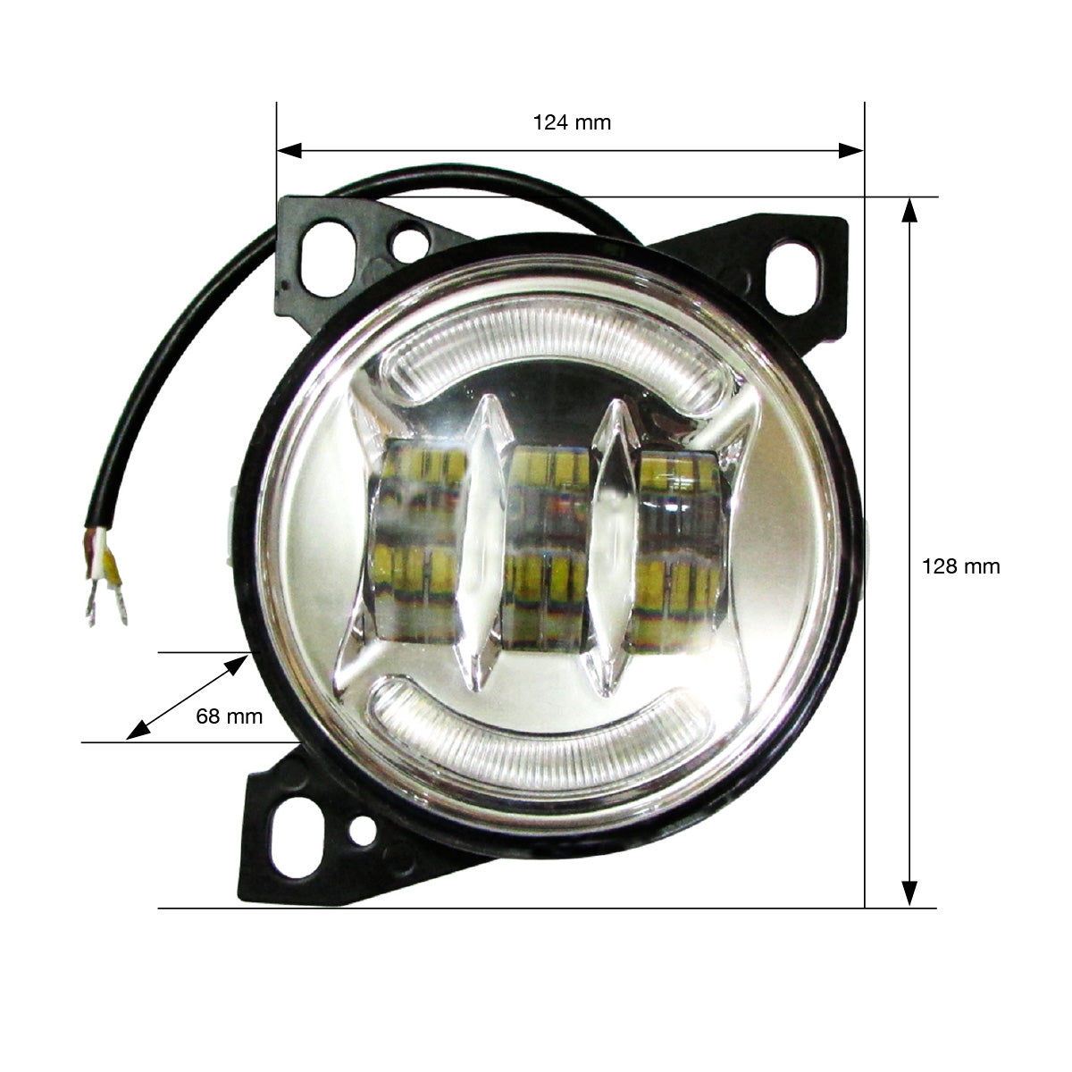 FARO NEBLINERO PARA KENWORTH T-660 LUZ LED C/OJO DE ANGEL DER FONDO CROM