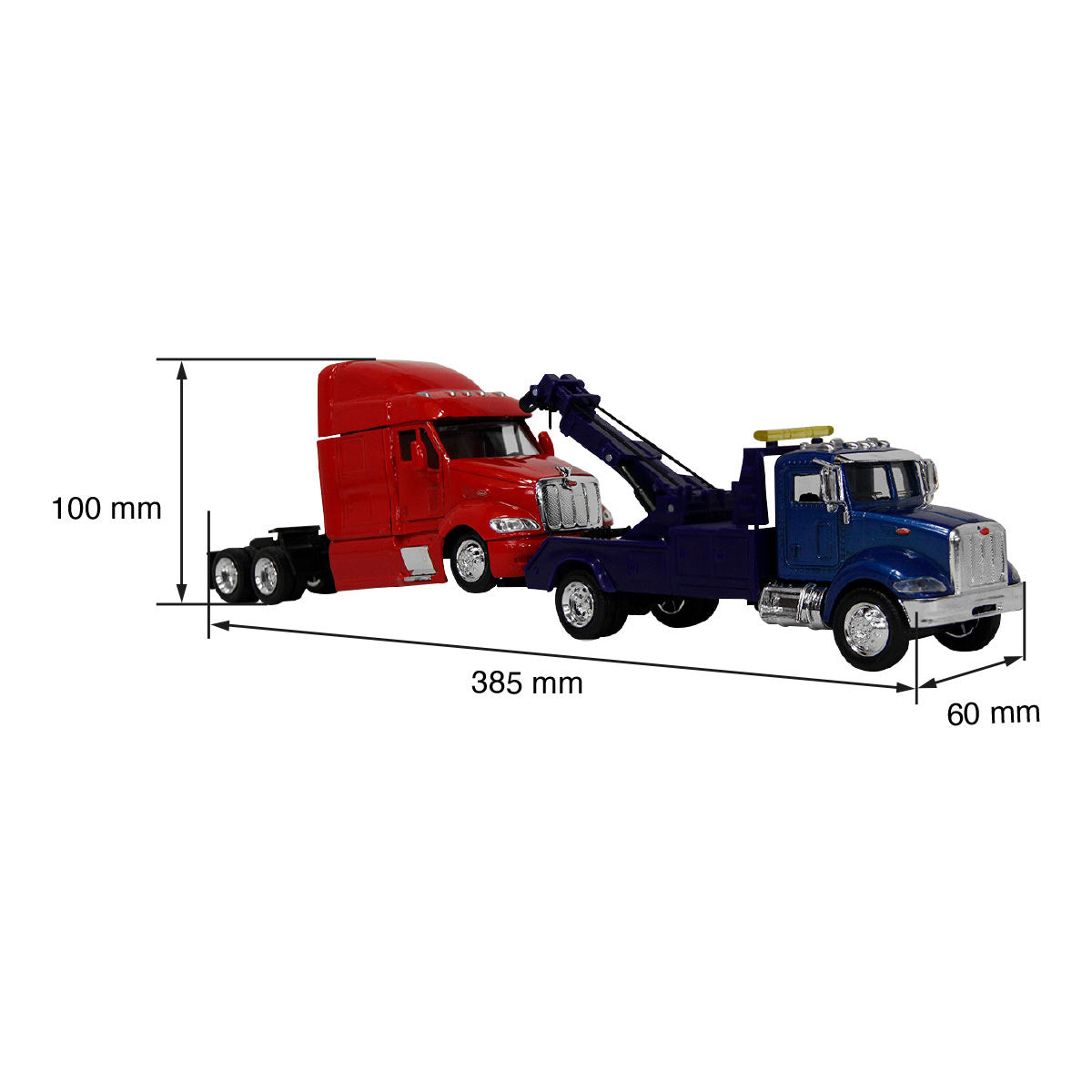 TRACTOCAMION PETERBILT 335 GRUA REMOLQUE C/ TRACTOCAMION PETER 387 ESCALA 1:43