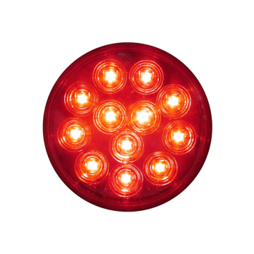 PLAFON 12 LEDS 4" ROJO MICA TRANSPARENTE