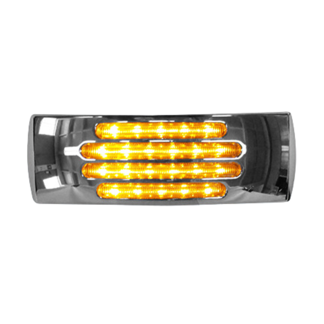 PLAFON 22 LEDS AMBAR RECTANGULAR MICA AMBAR