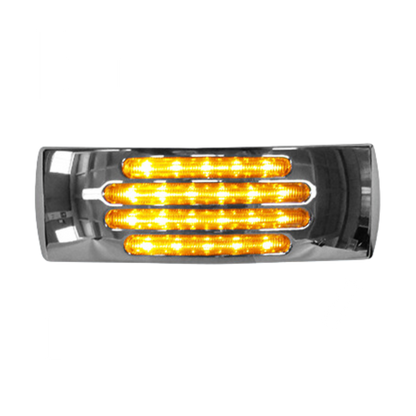 PLAFON 22 LEDS AMBAR RECTANGULAR MICA AMBAR