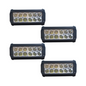 PAQUETE DE FAROS 12 LEDS  BLANCO LUZ FIJA Y ESTROBO RECTANGULAR