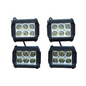 PAQUETE DE FAROS 6 LEDS MINI  BLANCO LUZ FIJA Y ESTROBO RECTANGULAR