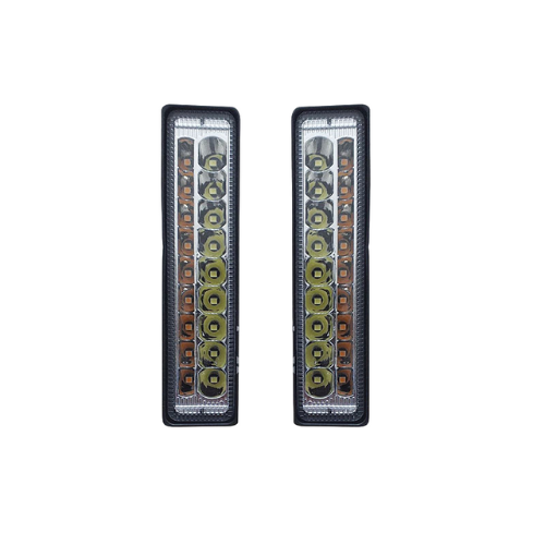 FARO DE TRABAJO 18 LEDS C/BASE RECTANGULAR 6" BLANCO/AMBAR