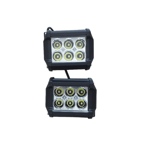 FARO 6 LEDS BLANCO MINI RECTANGULAR LUZ FIJA Y ESTROBO