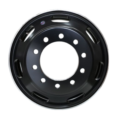 RIN DE ALUMINIO 7 OVALOS 22.5x8.25 UNIMOUNT 8000 LB MAQUINADO NEGRO