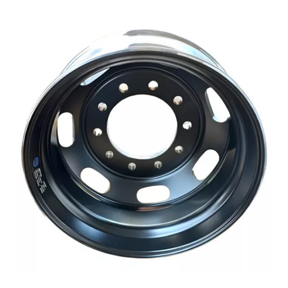 RIN DE ALUMINIO 7 OVALOS 22.5x8.25 UNIMOUNT 8000 LB MAQUINADO NEGRO