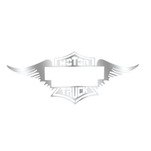 ADORNO PARA EMBLEMA PARA KENWORTH  ACERO INOX "MOTOR TRUCK 13"X32" (PAR)