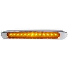 TIRA 13 LEDS CUARTO Y DIRECCIONAL BASE CROMADA MICA AMBAR