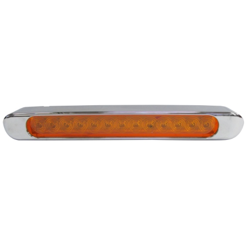 TIRA 13 LEDS CUARTO Y DIRECCIONAL BASE CROMADA MICA AMBAR