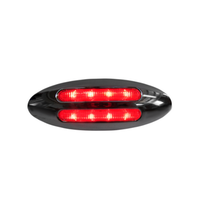 PLAFON 8 LEDS OVAL ROJO BASE CROM