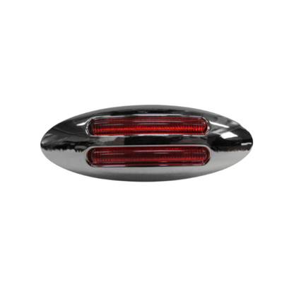 PLAFON 8 LEDS OVAL ROJO BASE CROM