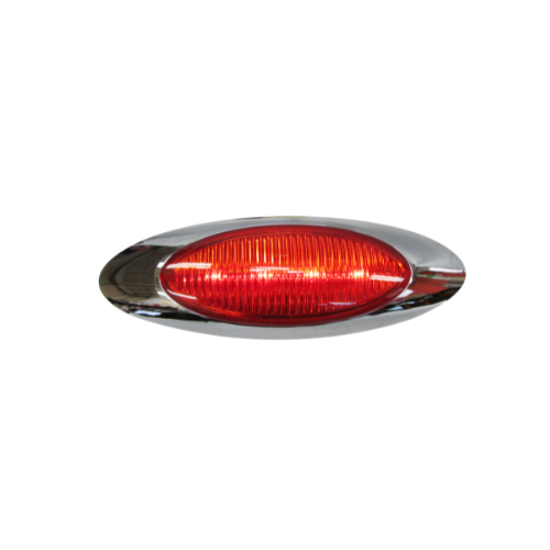 PLAFON 4 LEDS BASE CROM OVAL MICA ROJA