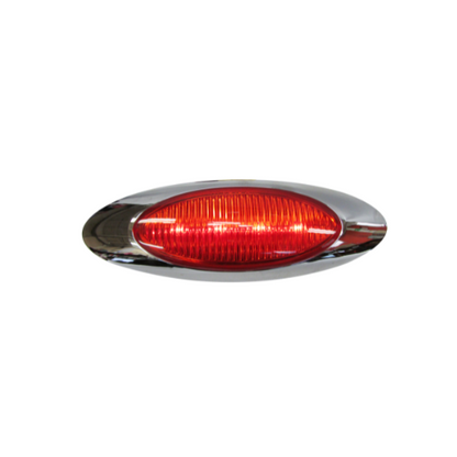 PLAFON 4 LEDS BASE CROM OVAL MICA ROJA
