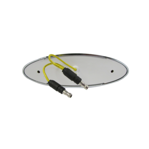PLAFON 4 LEDS BASE CROM OVAL MICA ROJA