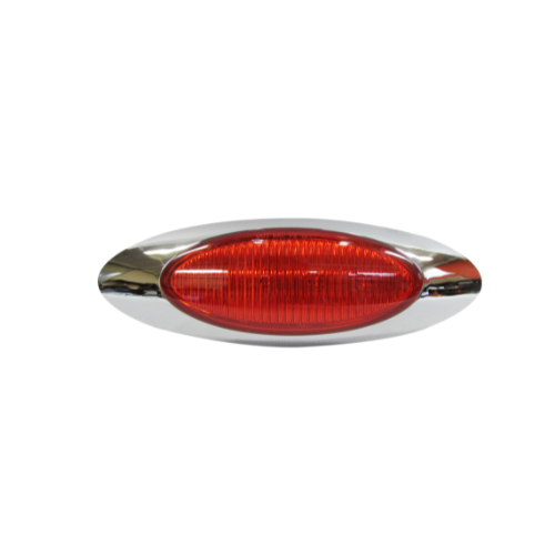 PLAFON 4 LEDS BASE CROM OVAL MICA ROJA