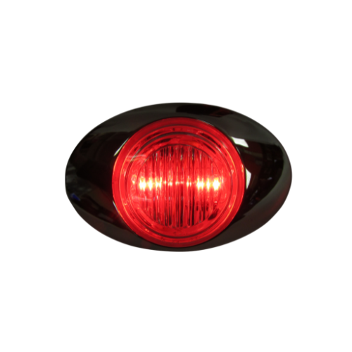 PLAFON 2 LEDS ROJO OVAL MICA CRISTAL/TRANSP