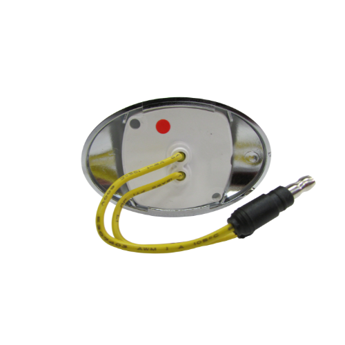 PLAFON 2 LEDS ROJO OVAL MICA CRISTAL/TRANSP