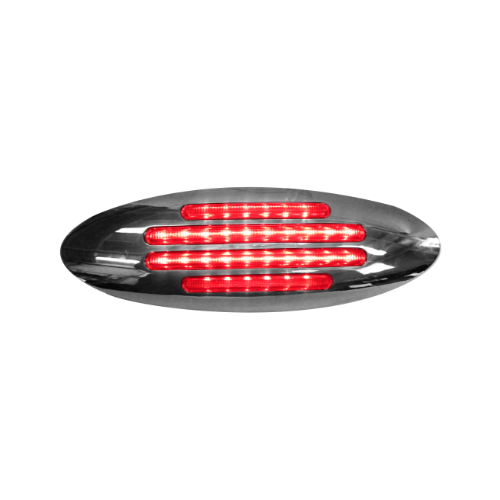PLAFON 32 LEDS ROJO OVAL MICA ROJA