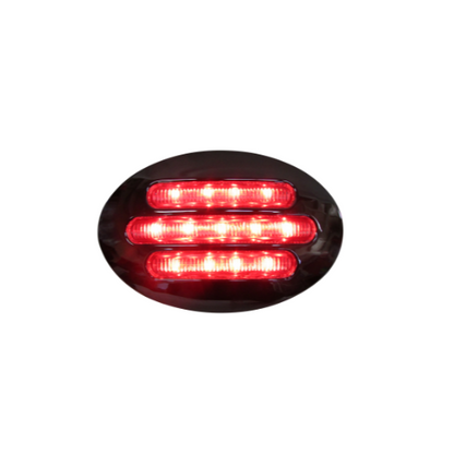 PLAFON 13 LEDS ROJO OVAL ROJ MICA CRIST/TRANSP