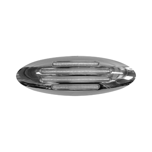 PLAFON 32 ROJO LEDS OVAL MICA CRIST/TRANSP