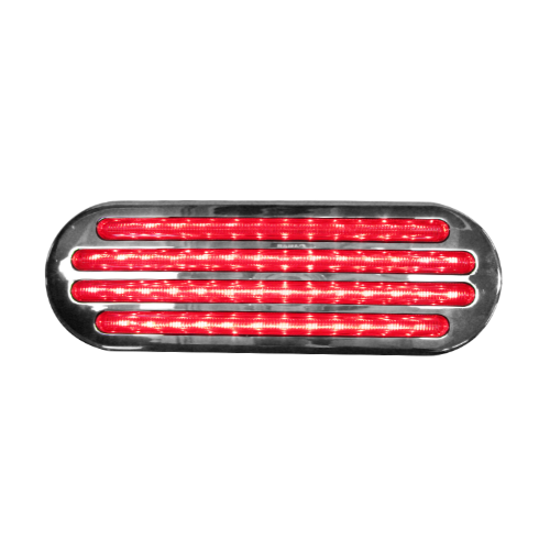 PLAFON 52 LEDS ROJO ALTA/BAJA OVAL MICA CRIST/TRANSP