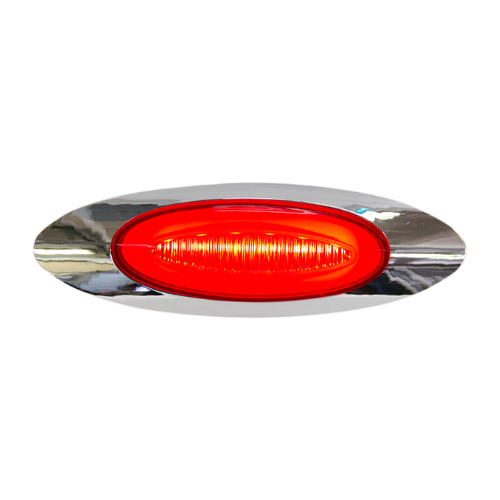 PLAFON LATERAL 3 LEDS BICEL CROMADO C/ARILLO GEL ALTA/BAJA Y ESTROBO OVAL ROJO