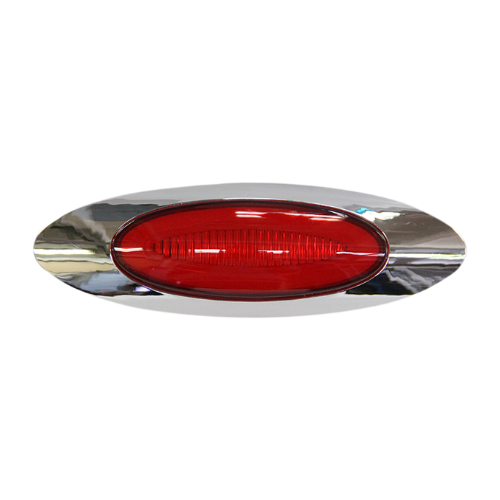 PLAFON LATERAL 3 LEDS BICEL CROMADO C/ARILLO GEL ALTA/BAJA Y ESTROBO OVAL ROJO