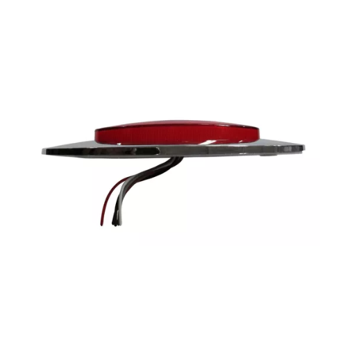 PLAFON LATERAL 3 LEDS BICEL CROMADO C/ARILLO GEL ALTA/BAJA Y ESTROBO OVAL ROJO