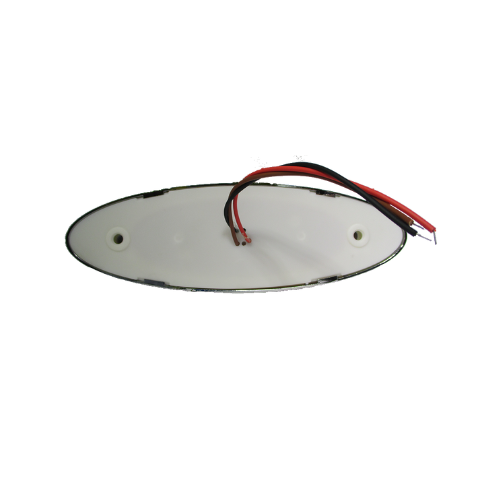 PLAFON 7 LEDS OVAL ESTROBO BASE CROM OVAL ROJO