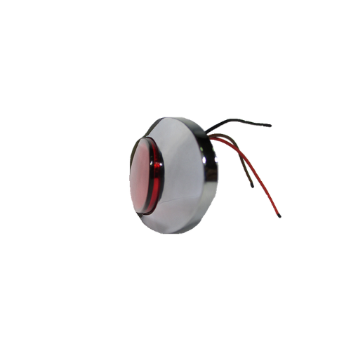 PLAFON 7 LEDS OVAL ESTROBO BASE CROM OVAL ROJO
