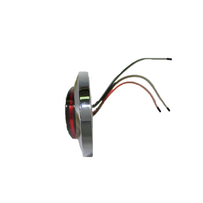 PLAFON 7 LEDS OVAL ESTROBO BASE CROM OVAL ROJO