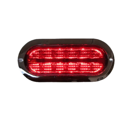 PLAFON 12 LEDS ALTA/BAJA Y ESTROBO BASE CROM OVAL ROJO