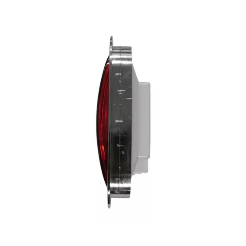 PLAFON 12 LEDS ALTA/BAJA Y ESTROBO BASE CROM OVAL ROJO
