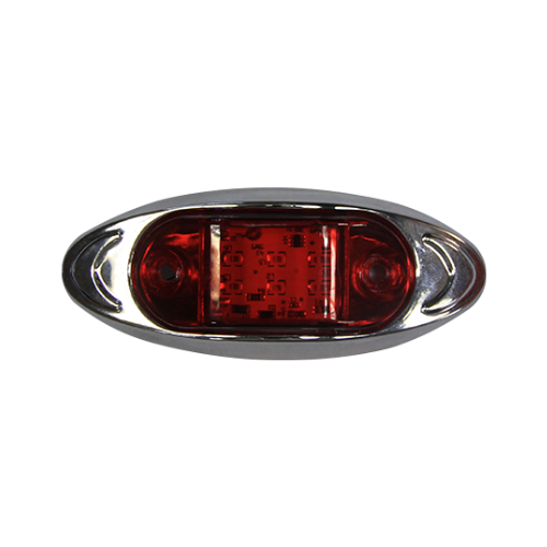 PLAFON 6 LEDS CUARTO Y ESTROBO BASE CROM OVAL MINI ROJO