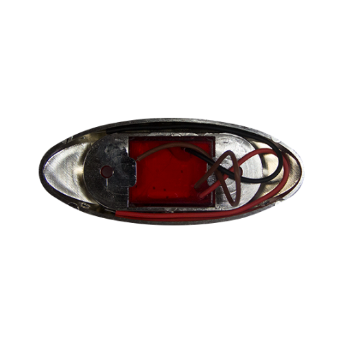 PLAFON 6 LEDS CUARTO Y ESTROBO BASE CROM OVAL MINI ROJO