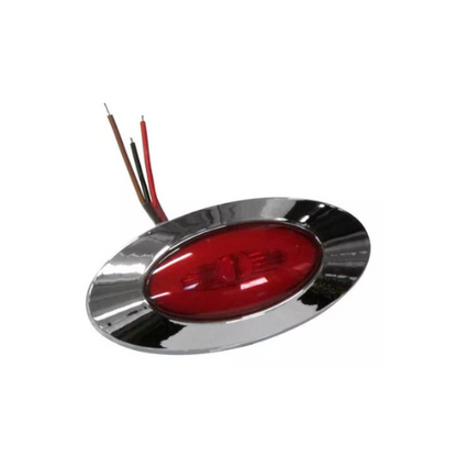 PLAFON 3 LEDS LUZ GEL MINI ALTA/BAJA Y ESTROBO OVAL ROJO