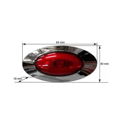 PLAFON 3 LEDS LUZ GEL MINI ALTA/BAJA Y ESTROBO OVAL ROJO