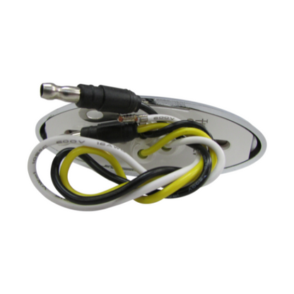 PLAFON 8 LEDS AMBAR ALTA/BAJA OVAL MICA CRIST/TRANSP