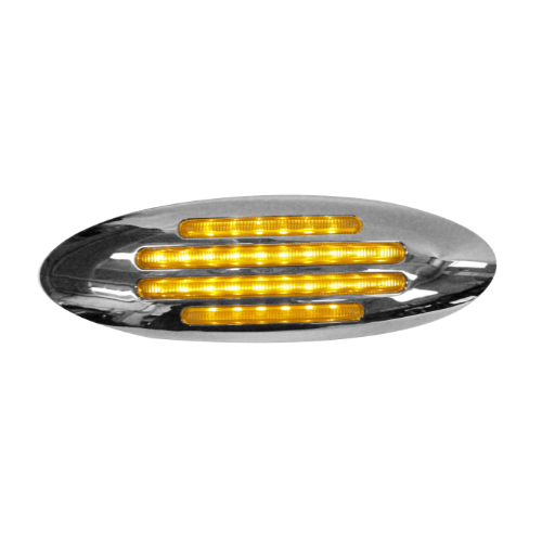 PLAFON 32 LEDS AMBAR OVAL MICA CRIST/TRANSP