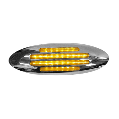 PLAFON 32 LEDS AMBAR OVAL MICA CRIST/TRANSP