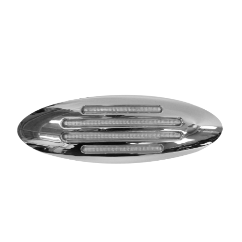 PLAFON 32 LEDS AMBAR OVAL MICA CRIST/TRANSP
