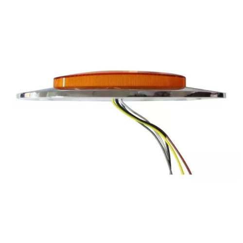 PLAFON LATERAL 3 LEDS BISEL CROMADO C/ARILLO GEL ALTA/BAJA Y ESTROBO OVAL AMBAR