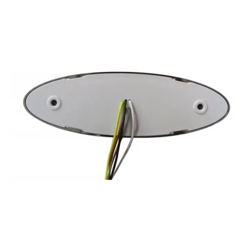 PLAFON LATERAL 3 LEDS BISEL CROMADO C/ARILLO GEL ALTA/BAJA Y ESTROBO OVAL AMBAR