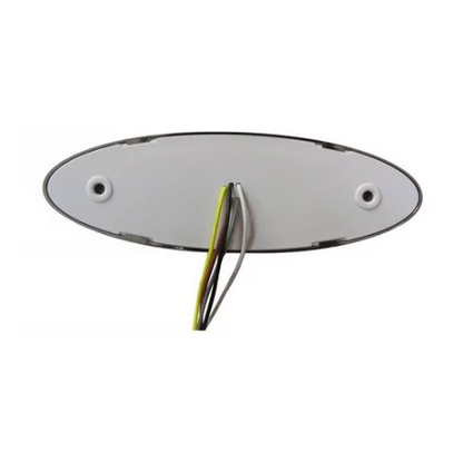PLAFON LATERAL 3 LEDS BISEL CROMADO C/ARILLO GEL ALTA/BAJA Y ESTROBO OVAL AMBAR