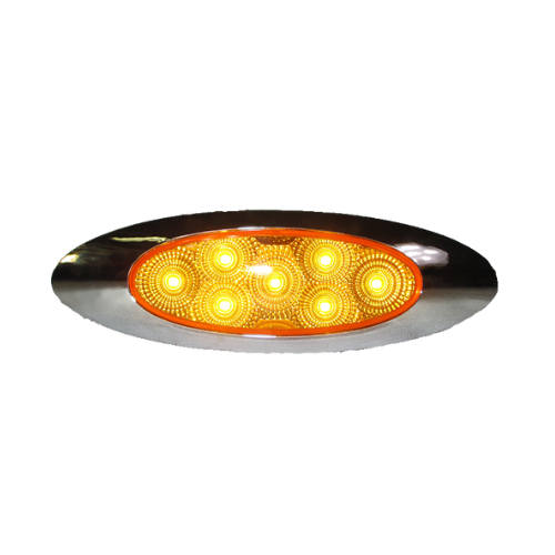 PLAFON 7 LEDS OVAL ESTR BASE CROM OVAL AMBAR
