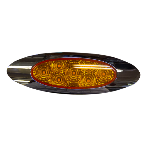 PLAFON 7 LEDS OVAL ESTR BASE CROM OVAL AMBAR