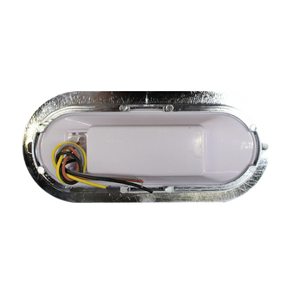 PLAFON 12 LEDS ALTA/BAJA Y ESTROBO BASE CROM OVAL AMBAR