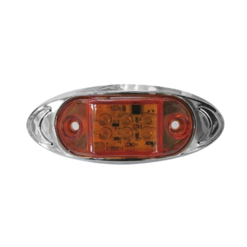 PLAFON 6 LEDS CUARTO Y ESTROBO BASE CROM OVAL MINI AMBAR
