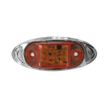 PLAFON 6 LEDS CUARTO Y ESTROBO BASE CROM OVAL MINI AMBAR